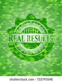 Real results realistic green mosaic emblem