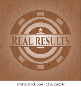 Real results retro wooden emblem
