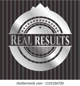 Real results silver emblem or badge