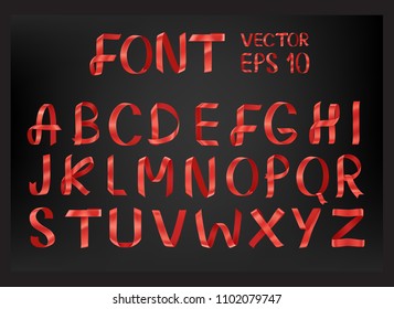 Real Ribbon Font .Vector Of Ribbon Font.