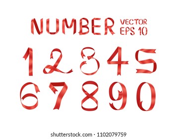 Real ribbon font .Vector of ribbon font.