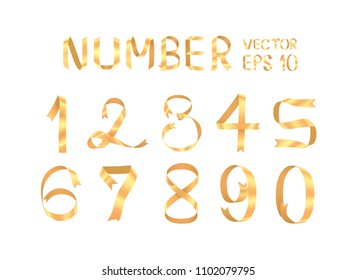 Real ribbon font .Vector of ribbon font.