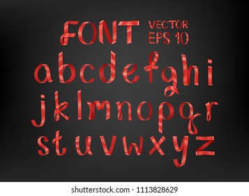 Real ribbon font .Vector of ribbon font.