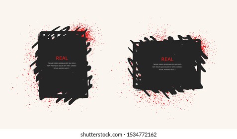 Real set of abstract modern graphic elements. Dynamical colored forms and line. Gradient abstract banners with flowing liquid shapes. Template for the design of a logo, flyer or presentation. Vector
