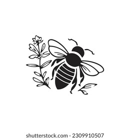 Real Silhouette of honey bee flying bee