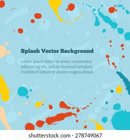 Real splash watercolor abstract vector card background, stain watercolors, watercolor splashes. Watercolor composition. 