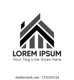Real State Branding vector Logo For Cons-traction Business Architecture icon and symbol for House Building logo Design Template on white background