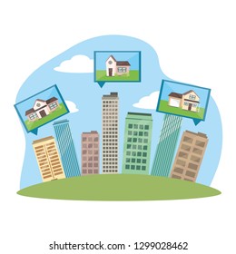real state buildings cartoon