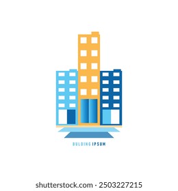 Real state bulding logo icon illustration abstract background design.