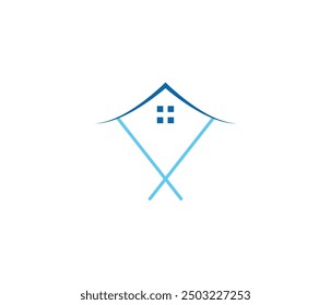 Real state bulding logo icon illustration abstract background design.