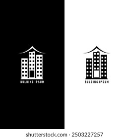 Real state bulding logo icon illustration abstract background design.