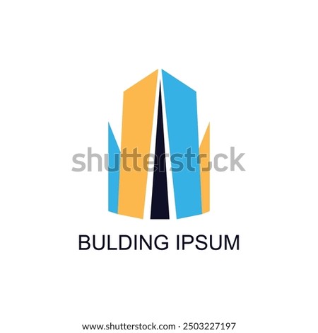 Real state bulding logo icon illustration abstract background design.