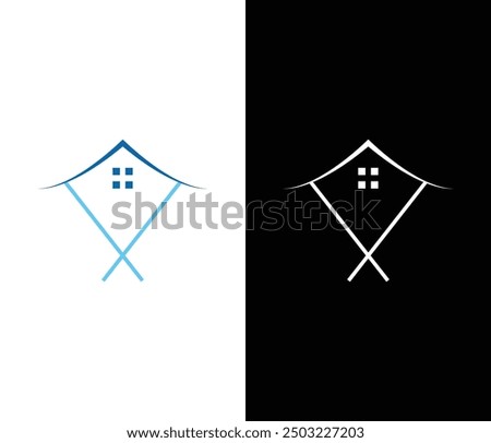 Real state bulding logo icon illustration abstract background design.