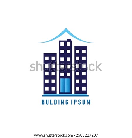 Real state bulding logo icon illustration abstract background design.