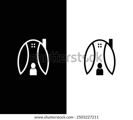 Real state bulding logo icon illustration abstract background design.