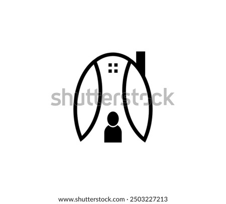 Real state bulding logo icon illustration abstract background design.