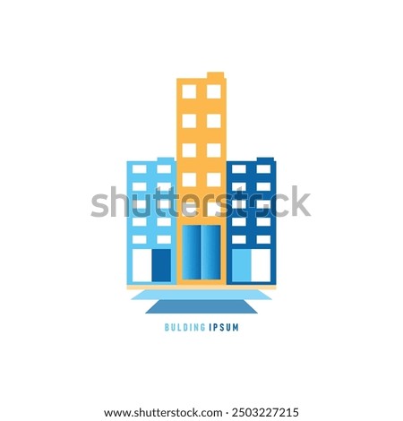 Real state bulding logo icon illustration abstract background design.