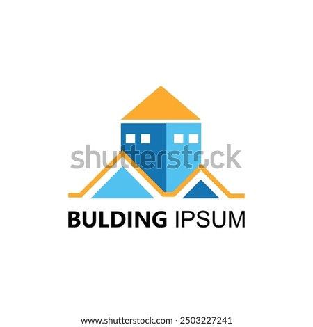 Real state bulding logo icon illustration abstract background design.