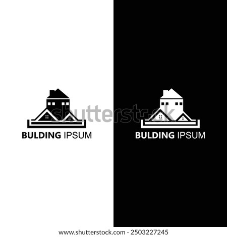 Real state bulding logo icon illustration abstract background design.