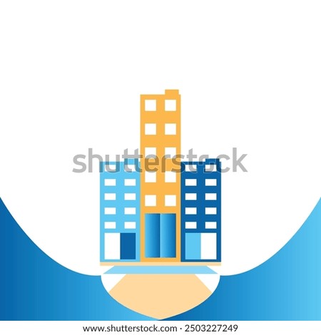 Real state bulding logo icon illustration abstract background design.