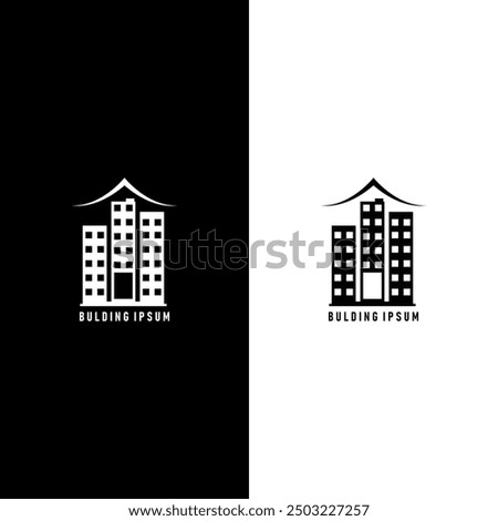 Real state bulding logo icon illustration abstract background design.