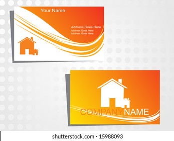 real state business card with logo