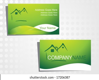 real state business card with logo