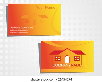 real state business card with logo