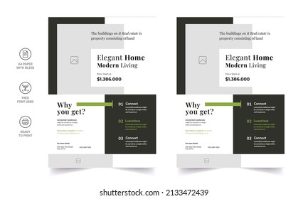 Real State Business Flyer Template - Home Selling Advertisement. Editable Flyer Template, Brochure Design, Real Estate Trifold Brochure Or A4 Size Flyer.