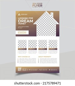 Real State Business Flyer Template - Home Selling Advertisement. Editable Flyer Template, Brochure Design, Real Estate Trifold Brochure Or A4 Size Flyer.