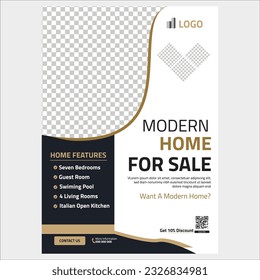 real state business flyer, vector template design, home sales promotional design.