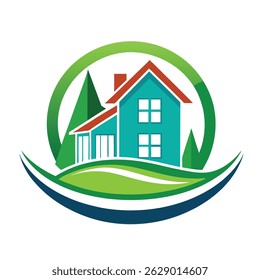 Icono de negocios inmobiliarios Ilustración de negocios de ilustraciones de Vector