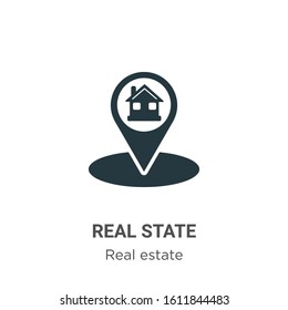 Real state glyph icon vector on white background. Flat vector real state icon symbol sign from modern real estate collection for mobile concept and web apps design.