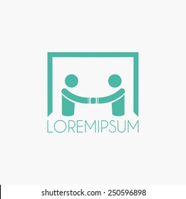 Real state Handshake abstract logo vector design template. Business creative concept. Deal, contract, team, cooperation symbol icon. 