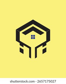 i estado real vetor hexágono letra logotipo