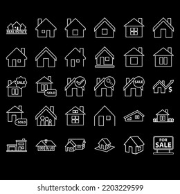 real state icon design black background