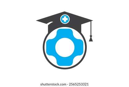 Real state learning education graduate cap and medical logo design  