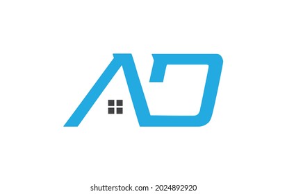 Real state logo design by AD letter