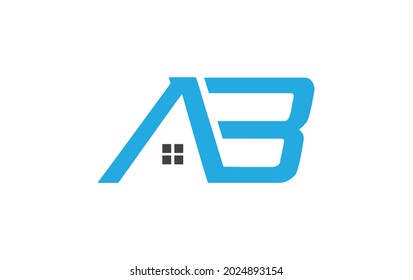 Real state logo design by AB letter