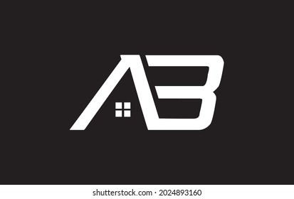 Real state logo design by AB letter