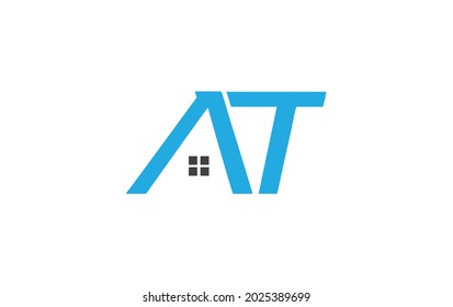 Real state logo design by AT letter