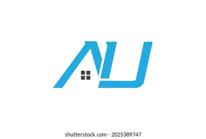 Real state logo design by AU letter