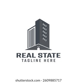 REAL STATE LOGO DESIGN ELEMENT BLACK AND WHITE