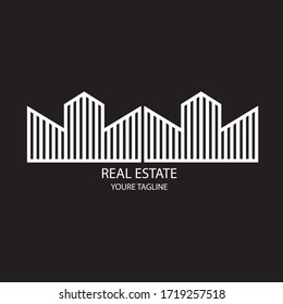 Real state logo design. illustration vector art. line Real estate logo,House,icon ,