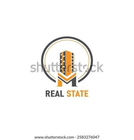 REAL STATE LOGO DESIGN LETTER M BULDING 