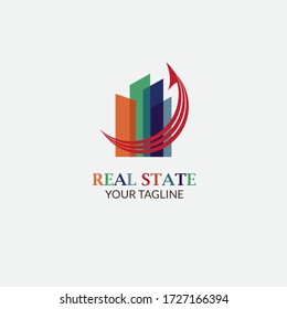Real State Logo with style Modern for Construction ,architecture, residence , hotel , property business , home interior