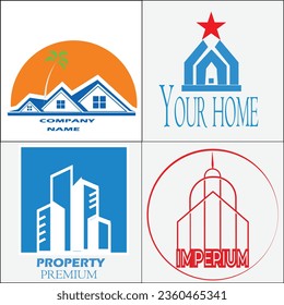 Real state logos set house