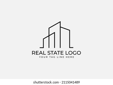 Real State Minimal Logo Design Template