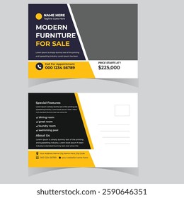 Real state  Postcard design template. Postcard real estate Or Morden Home Sale Postcard Template Design