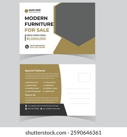 Real state  Postcard design template. Postcard real estate Or Morden Home Sale Postcard Template Design